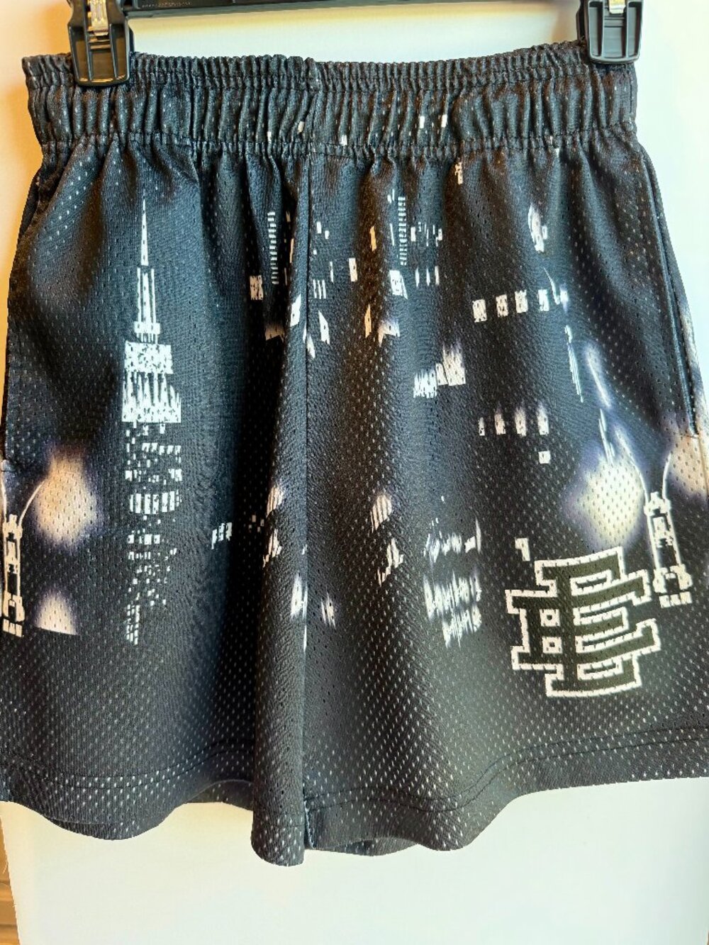 Eric Emanuel Black City Mesh Shorts Size Small